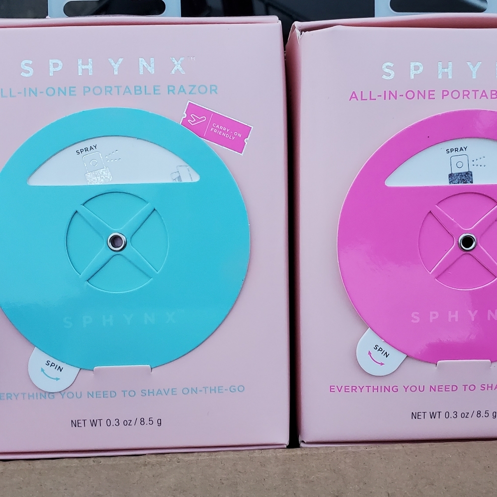 2x sphynx 3 in one luxury travel razor in pink and teal amazing holiday gift